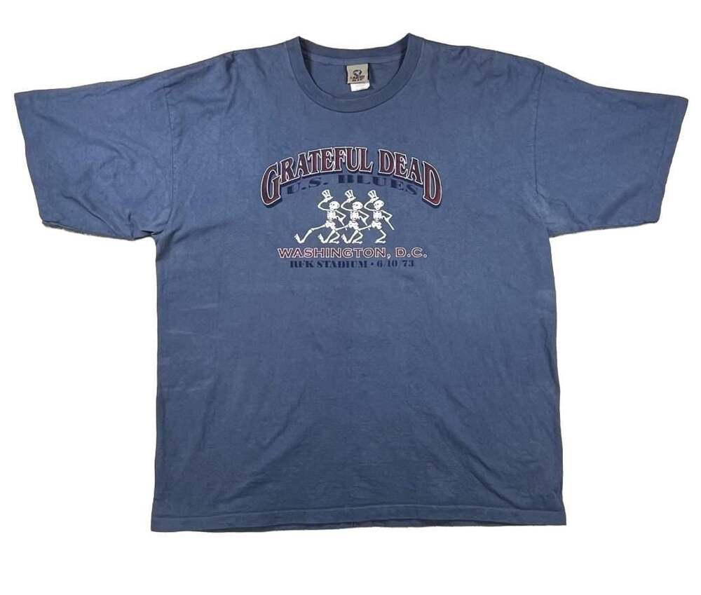 Liquid Blue Grateful Dead U.S. Blues Wash D.C. RFK 6/10/73 Tee XX-Large 2002